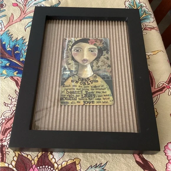Small “Dear World” Picture in Frame - Picture 1 of 2